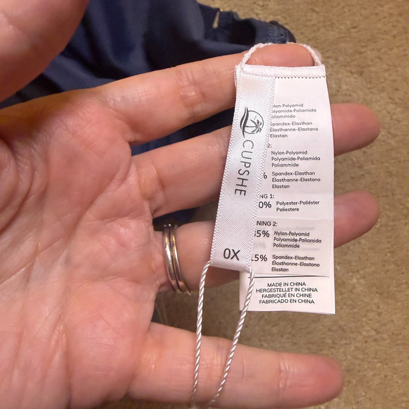 CUPSHE Navy Blue One Piece Swimsuit Size 0X NWT Tummy Control - Picture 5 of 8